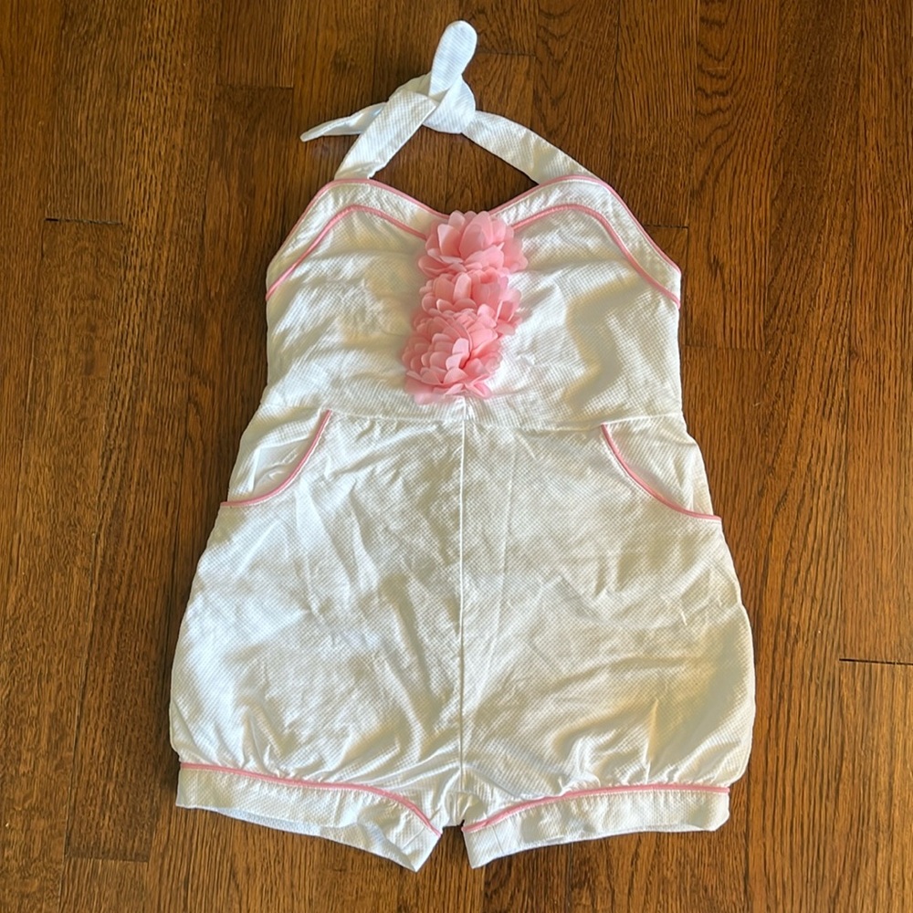 Janie and Jack White and Pink Romper